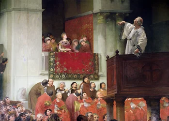 St. Johannes Chrysostomos (ca.347-407) predigt vor der Kaiserin Eudoxia (ca.404) ca.1880